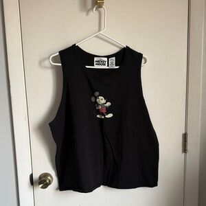Disney Black Tank Top with Mickey Mouse Graphic